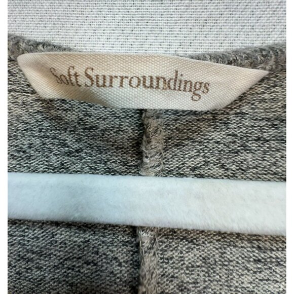 Soft Surroundings Womens Knitted Tunic Sweater Size M Gray Asymmetrical Hem Slit - Picture 2 of 13